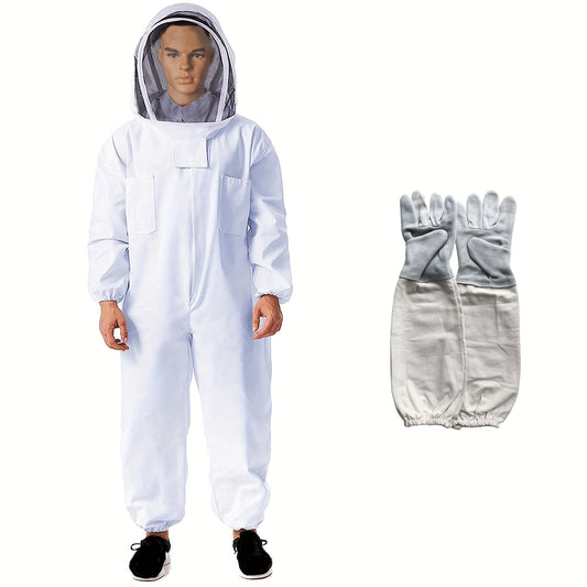 Bee Suit For Men Women Beekeeping Suit + Glove & Hood Size Bee Ou