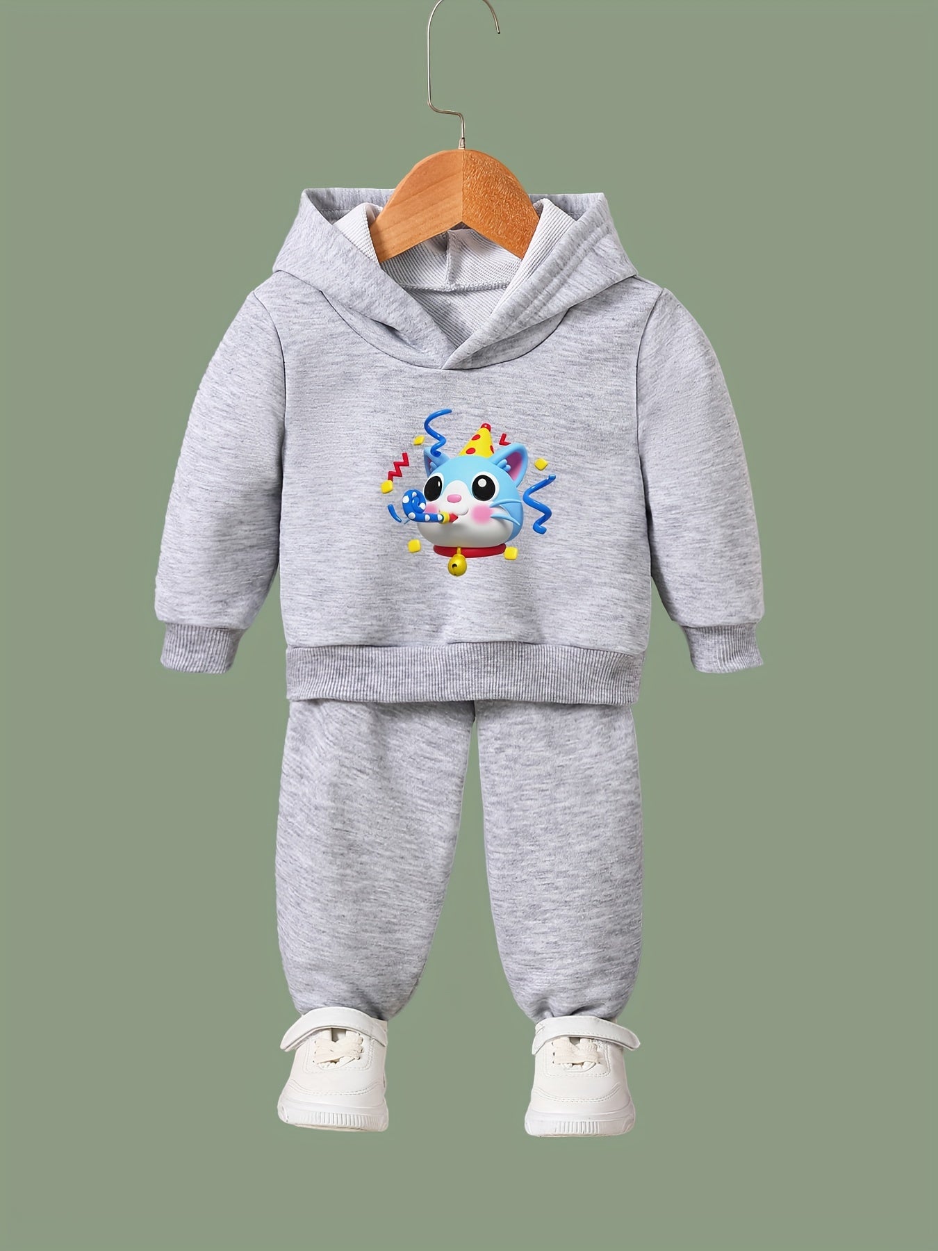 Kitty Print 2pcs Girls Outfits for Sports Spring Fall Outdoor Gift
