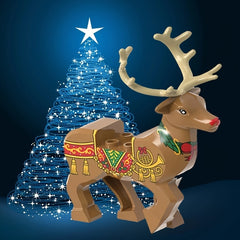 Christmas Santa's Elk Building Block Ornaments Christmas Scene Building Blocks