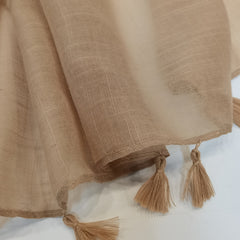 Beige Tassel Casual Shawl Windproof Sunscreen Beach Towel