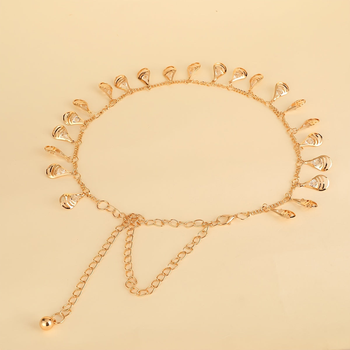 Women's Tassel Chain Belt Skinny Elastic Stretchy Waistband For Dress