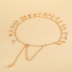 Women's Tassel Chain Belt Skinny Elastic Stretchy Waistband For Dress