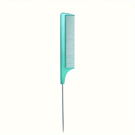 Fine Tooth Rat Tail Teasing Comb Stainless Steel Pin Hair Pick Detangling Comb