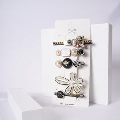 5pcs Geometric Hairpin Faux Pearl Women Hair Clips Girls Barrettes