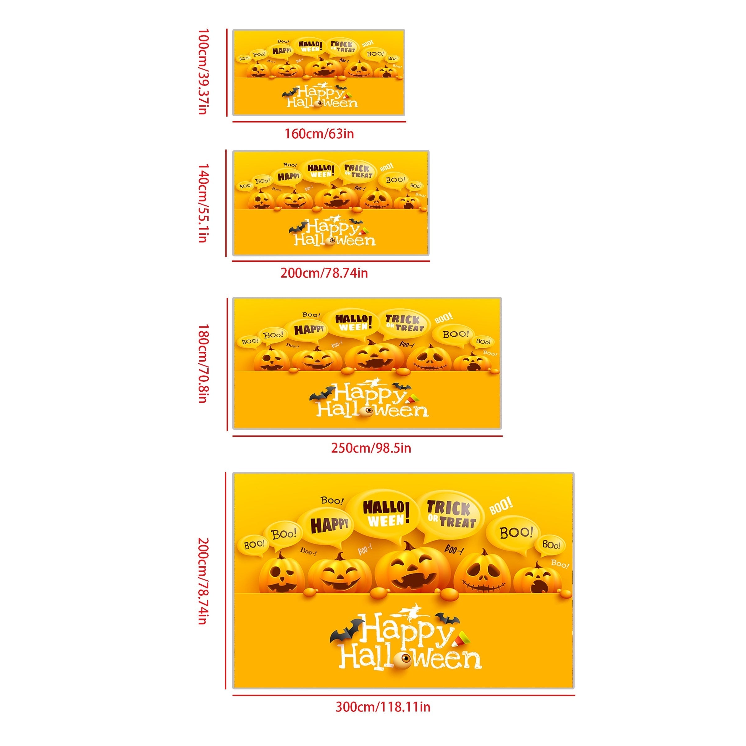 Yellow Pumpkin Pattern Carpet Easy to Clean Living Room Kitchen Fall Decor