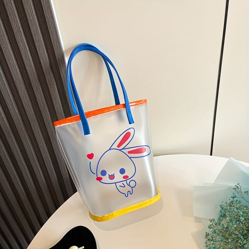 Transparent Cartoon Rabbit Travel Handbag for Girls