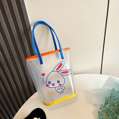 Transparent Cartoon Rabbit Travel Handbag for Girls