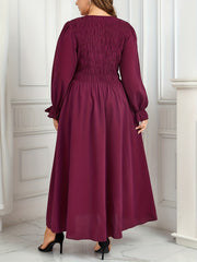  Solid V Neck Maxi Party Dress