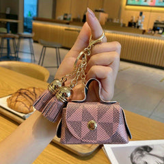 Mini Vintage Print Coin Purse Retro Key Holder Bag