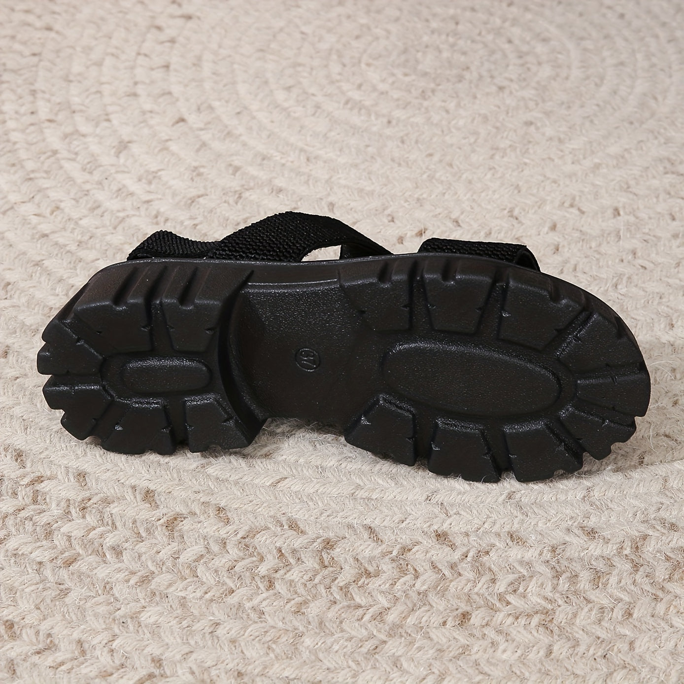 Women's Black Chunky Heel Ankle Strap Sandals
