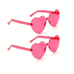 2pcs Heart Sunglasses Frameless Funny Heart Glasses Party Favor