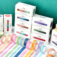 8 Rolls Grid Plaid Washi Tape Decorative Sticker