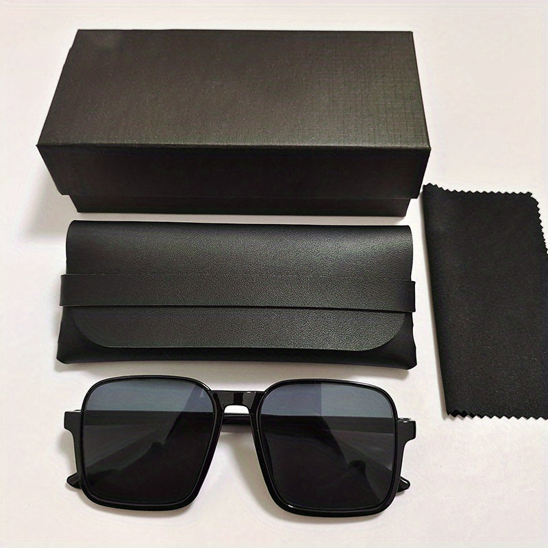 Retro Half Frame Sunglasses Square Large Frame
