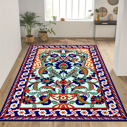 Large Prayer Rug Vintage Floral Non Slip Mat