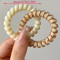 6pcs Jelly Resin Spiral Hair Tie Ponytail Holder Bracelet