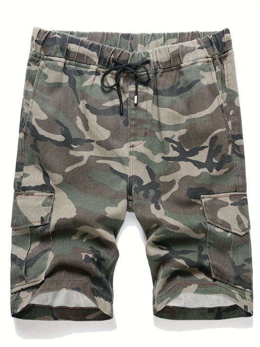 Men's Camo Cargo Shorts Drawstring Waist