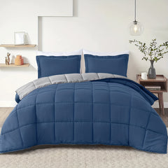 Solid Comforter Set 1 Comforter & 2 Pillow Shams Twin Full Queen King