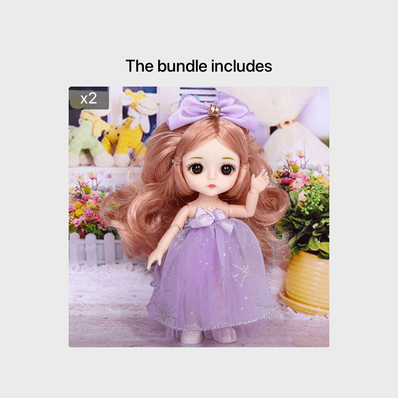 Purple Princess Doll 6.3-inch Gift For Girls Toy
