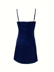 Satin Slip Lounge Dress Spaghetti Strap Home Dress Women's Loungewear