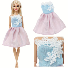 7pcs Doll Princess Dress Bag for 11.5in Doll, Christmas Birthday