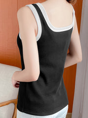 Colorblock Trim Thermal Top Sleeveless