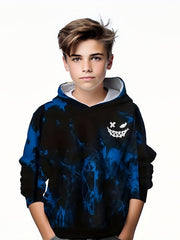 Grimace Print Boys Casual Pullover Hoodie for Spring Fall