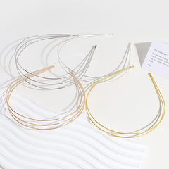 Metal Headband Thin Hairband Alloy Layer Golden Silver Hair Accessories