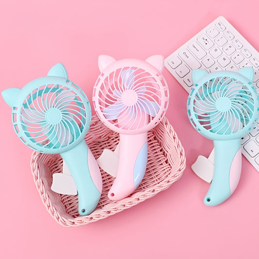 Cartoon Hand Press Small Fan Mini Portable Cooling Fan For Home Office