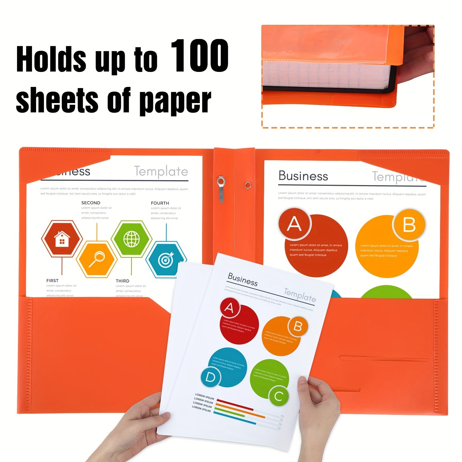 16pcs Double Pocket Letter Size Folders - 8 Colors