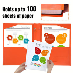 16pcs Double Pocket Letter Size Folders - 8 Colors