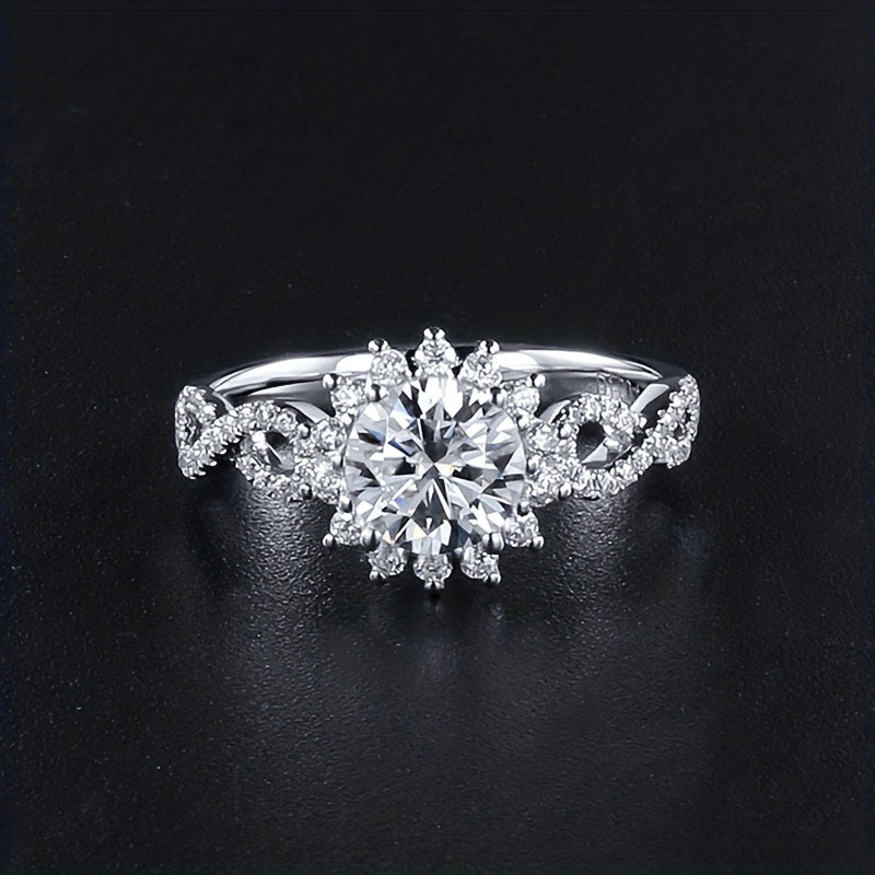 Round Cubic Zirconia Wedding Ring Bridal Engagement Promise Jewelry