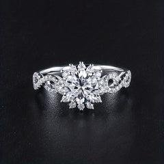 Round Cubic Zirconia Wedding Ring Bridal Engagement Promise Jewelry