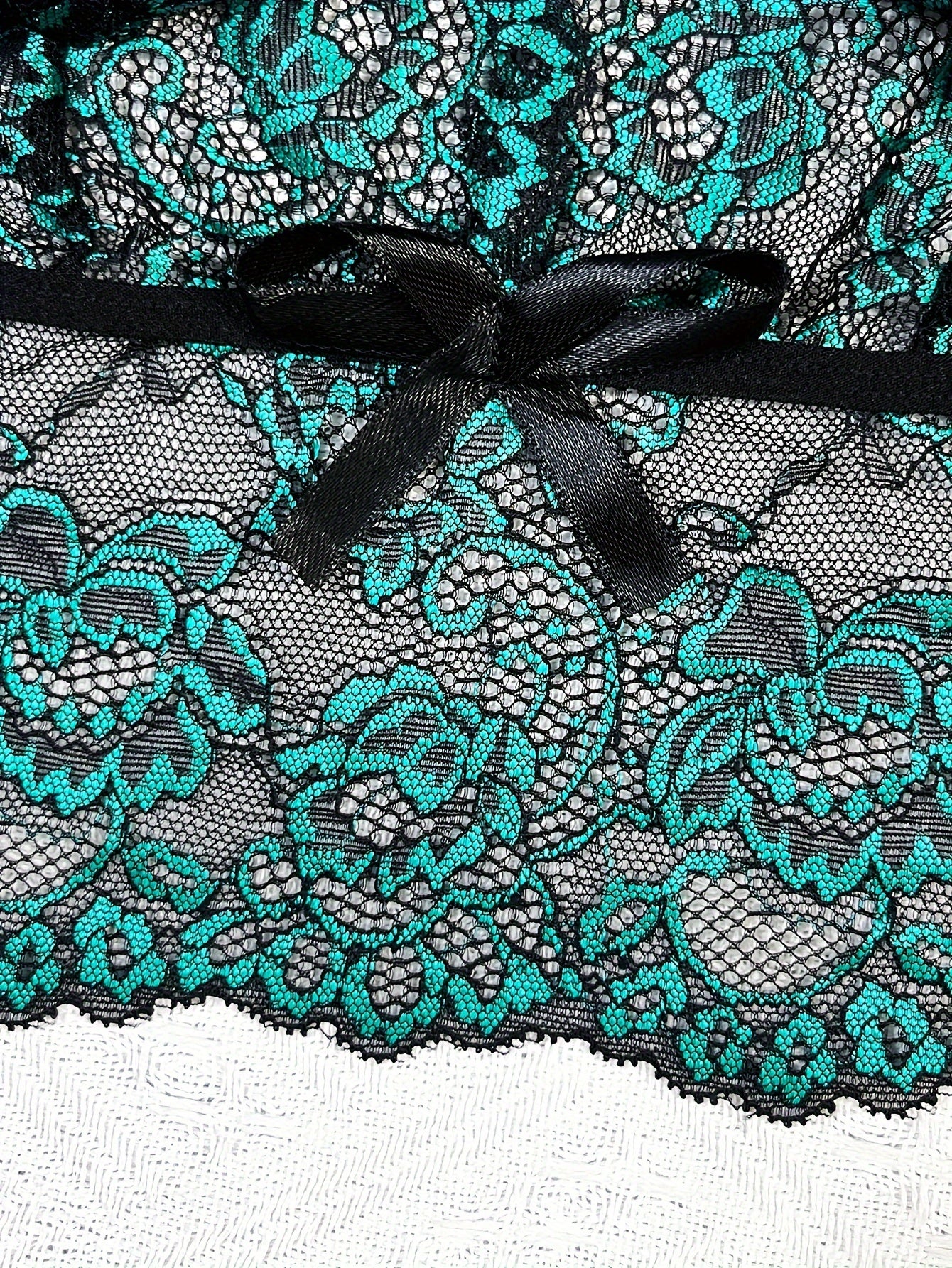 Floral Lace Lingerie Set V Neck Cami Top & Satin Shorts