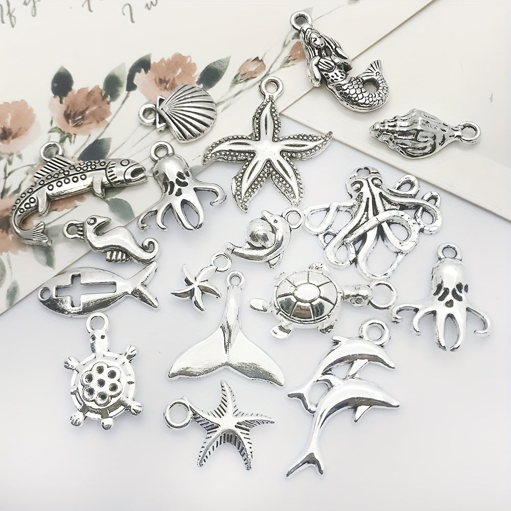 15pcs Tibetan Silver Metal Charms Pendants DIY For Jewelry Making
