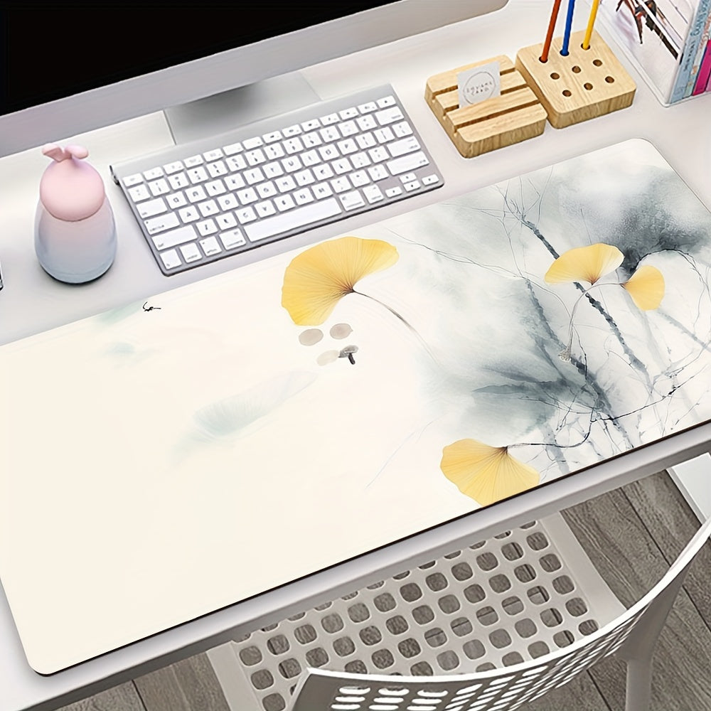 Ink Style Gingko Painting Large Keyboard Pad 400*900mm