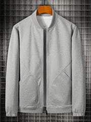 Men's Solid Sport Baseball Jacket Casual Coat Spring Autumn