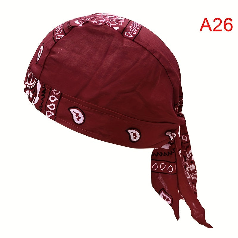 Bandana Hat Unisex Durag Print Cap Pirate Head Scarf