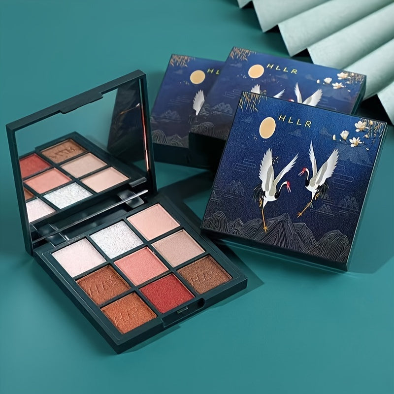 9 Colors Crane Eyeshadow Palette Waterproof Long-lasting Makeup