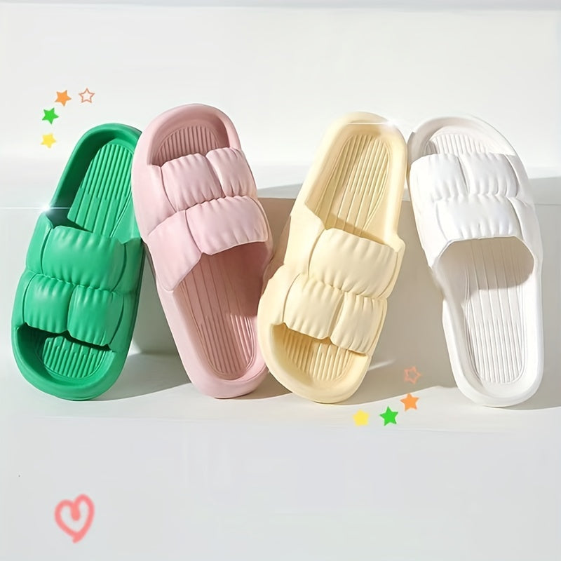 Women's Pleated Cloud Slides Soft Sole Non Slip Home Shower Slides