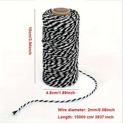 100M Cotton Twine Packing String 2mm for Wedding Craft Knitting DIY