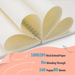 3 Pack Spiral Notebook Mesh Lined Blank 100gsm Thick Paper