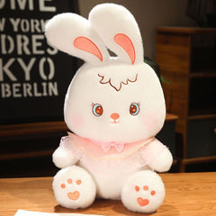 2pcs Rabbit Plush Dolls Soft Polyester Plush Toys with Bow Ties