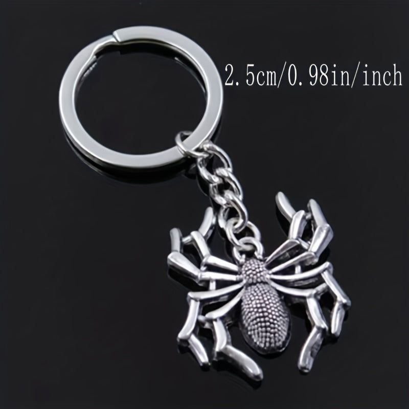 Spider Keychain Gothic Metal Key Ring Bag Charm Halloween Gift