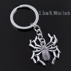Spider Keychain Gothic Metal Key Ring Bag Charm Halloween Gift