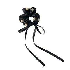Faux Pearl Scrunchie Hair Tie Solid Hair Rope Head Jewelry