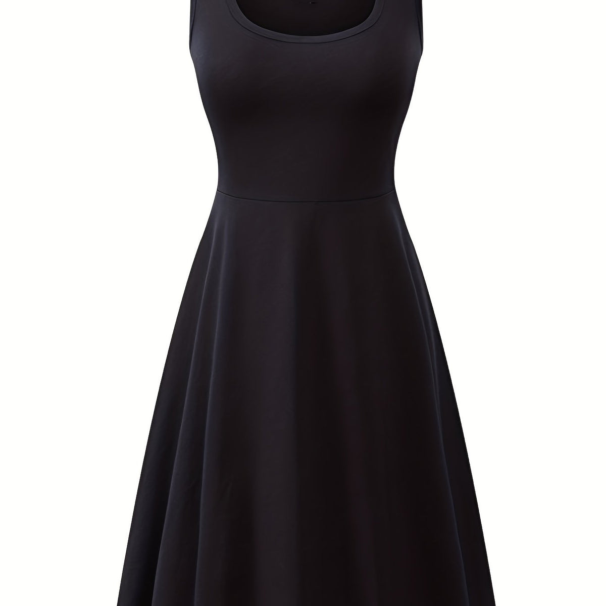  Basic Tank Dress Women's Plus Round Neck Solid Tank Dress