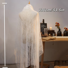 Vintage Romantic High End Lace Headpiece Veil with Pearls