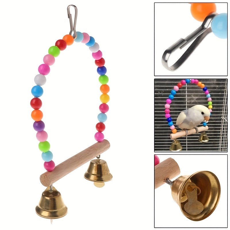 Interactive Parrot Swing with Bell Hanging Toy