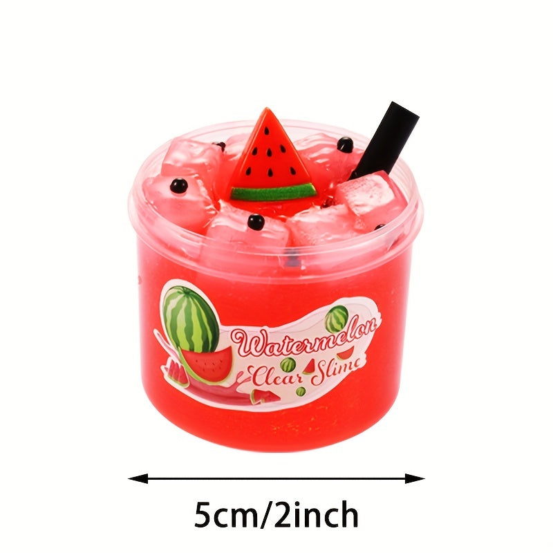 Watermelon Jelly Cube Clear Crunchy Slime Toy