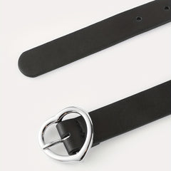 Heart Shape Buckle Wide Belt Casual PU Girdle Women Waistband